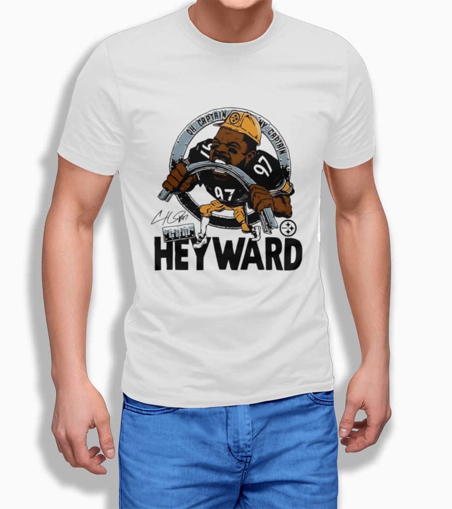 Pittsburgh Steelers Captain Cam Heyward Caricature NFL Number 97 T-Shirt