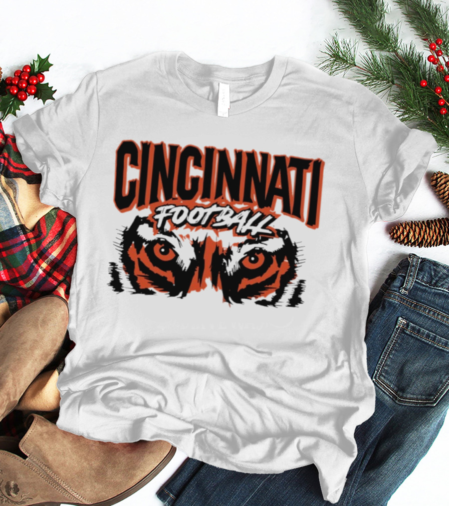 Cincinnati Football Tiger Eyes Grunge T-Shirt