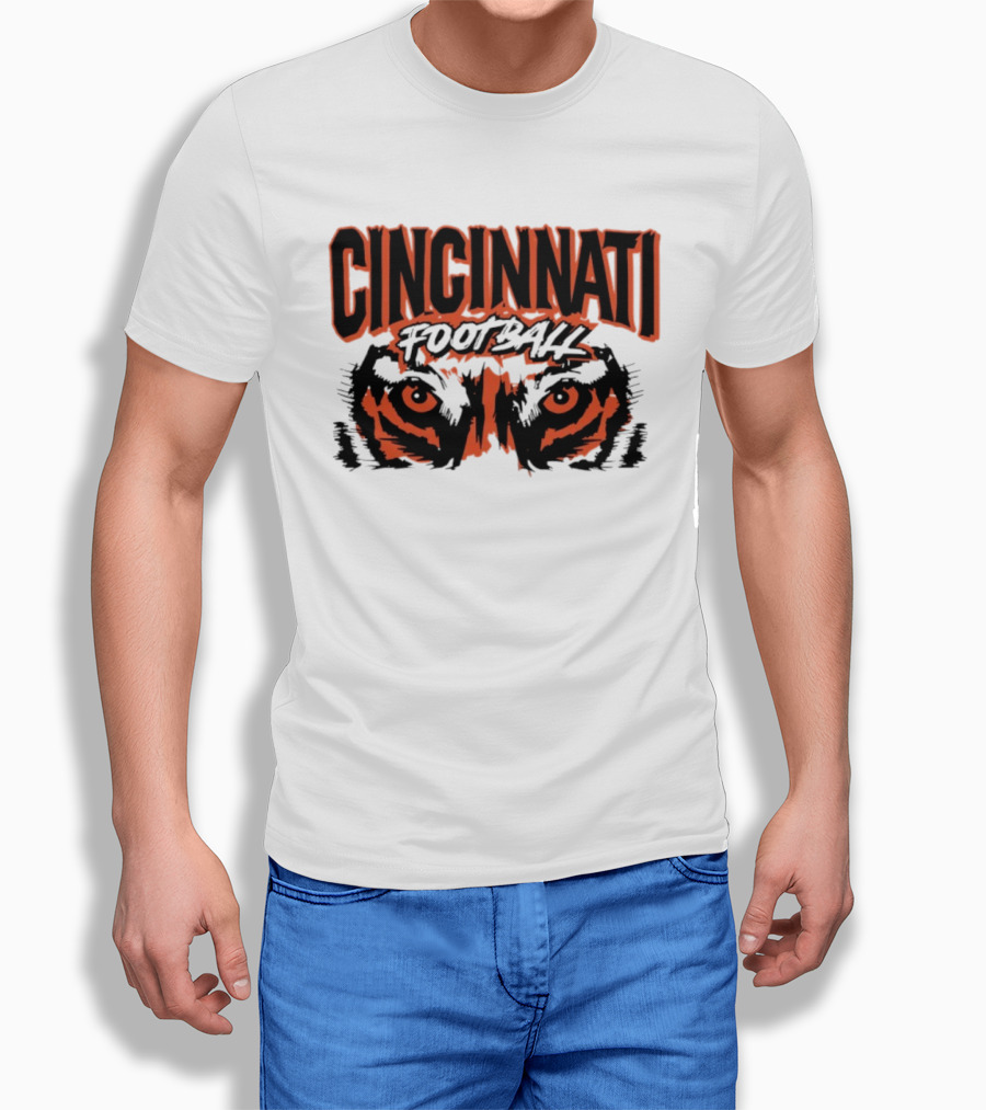 Cincinnati Football Tiger Eyes Grunge T-Shirt
