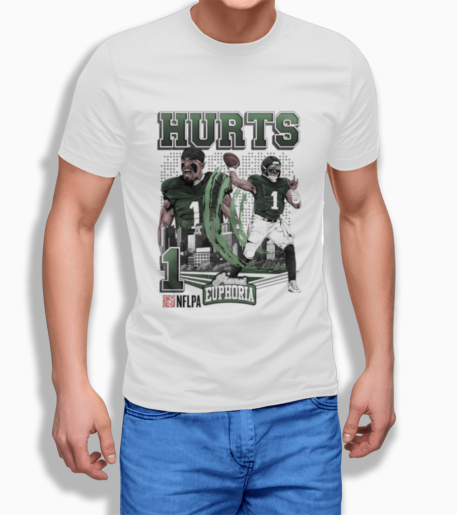 Jalen Hurts 1 Euphoria Philadelphia Eagles Player Collage T-Shirt