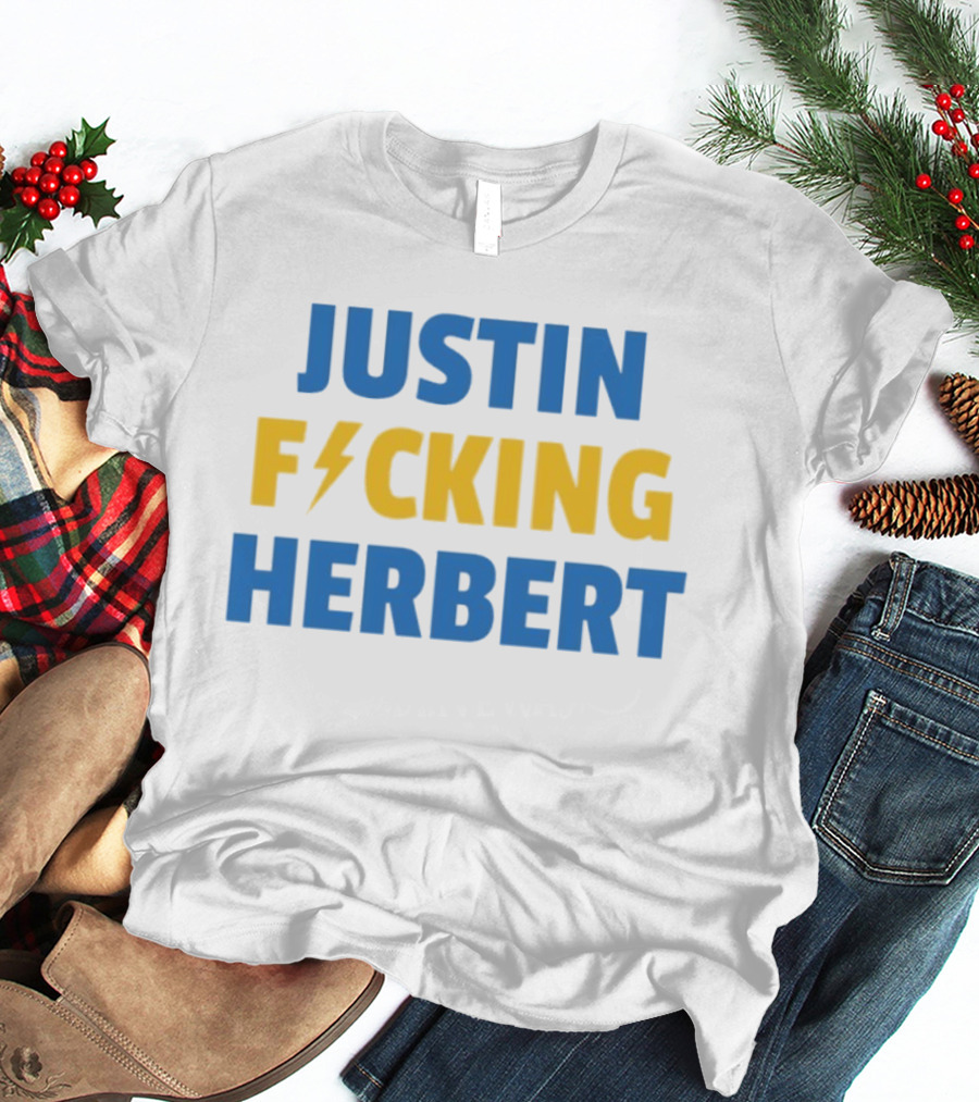 Justin Fucking Herbert Los Angeles Chargers Football Bolt T-Shirt