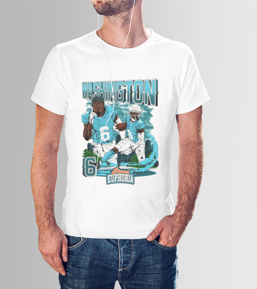 Miami Dolphins Football Washington 6 Player Planet Euphoria T-Shirt