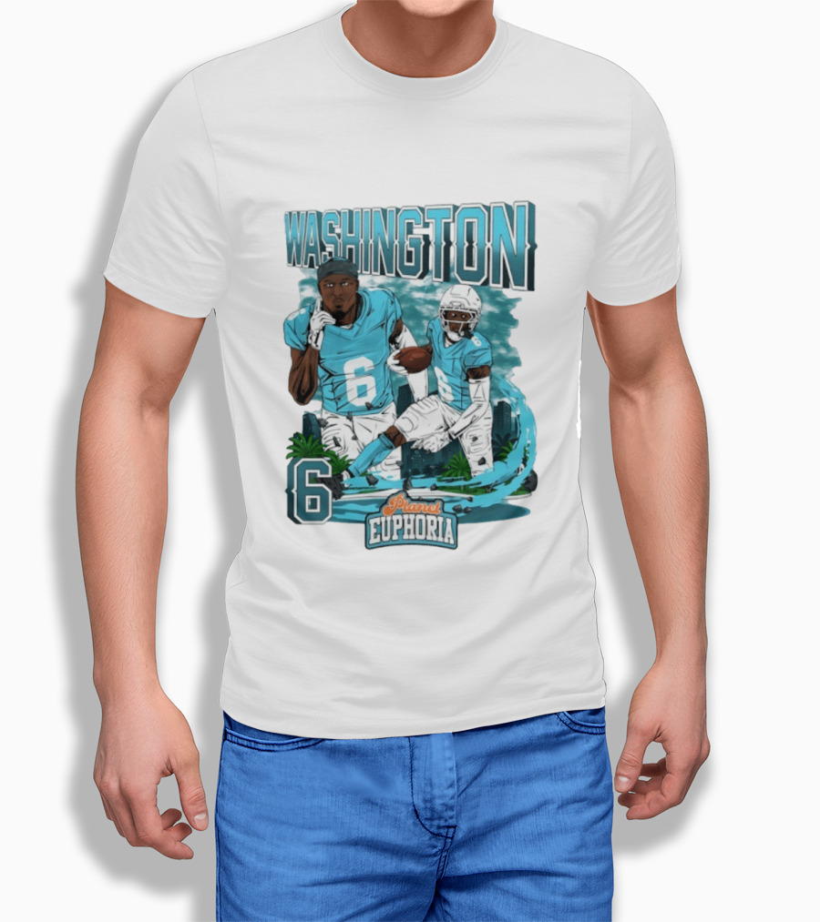Miami Dolphins Football Washington 6 Player Planet Euphoria T-Shirt