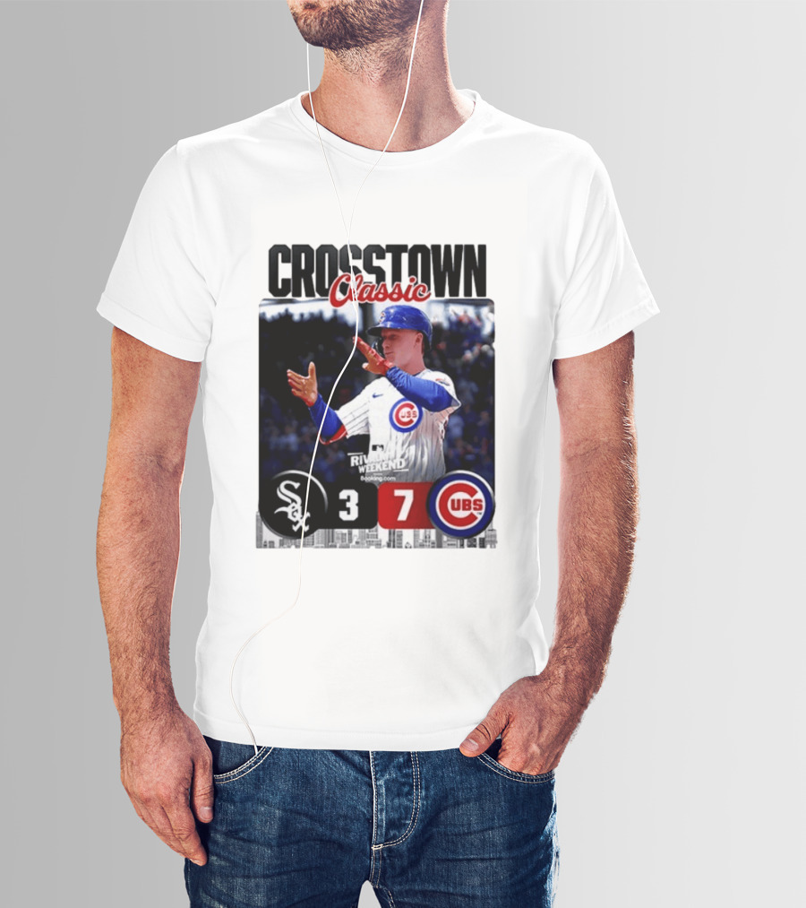 Crosstown Classic Cubs Victory Over White Sox 7 3 Pete Crow Armstrong MLB Rival Weekend T-Shirt