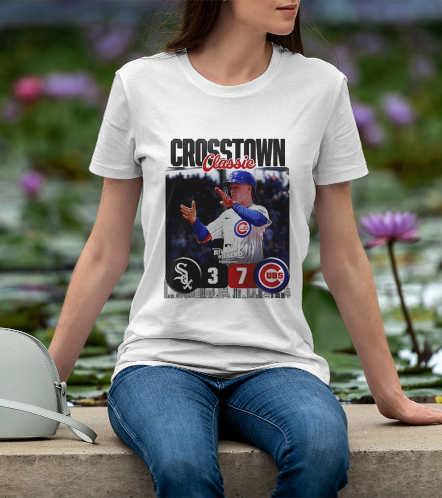 Crosstown Classic Cubs Victory Over White Sox 7 3 Pete Crow Armstrong MLB Rival Weekend T-Shirt