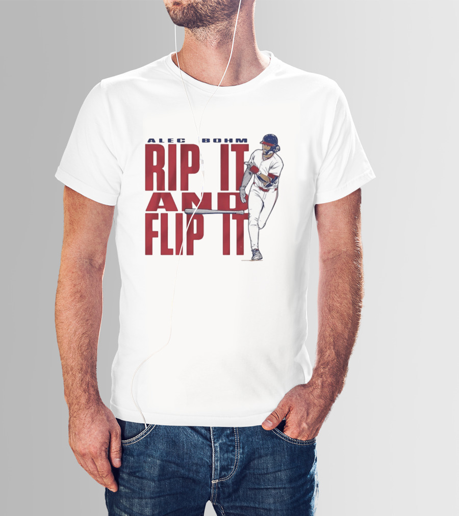 Philadelphia Phillies Alec Bohm Rip It And Flip It Baseball Player T-Shirt