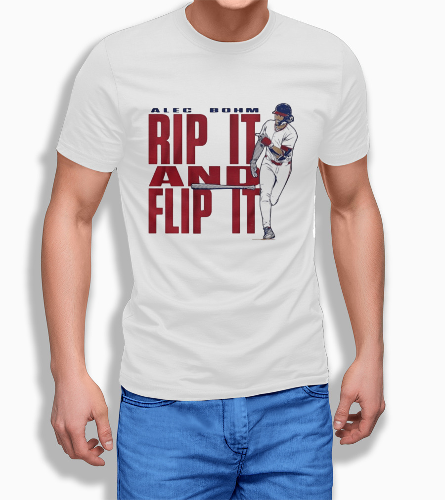 Philadelphia Phillies Alec Bohm Rip It And Flip It Baseball Player T-Shirt