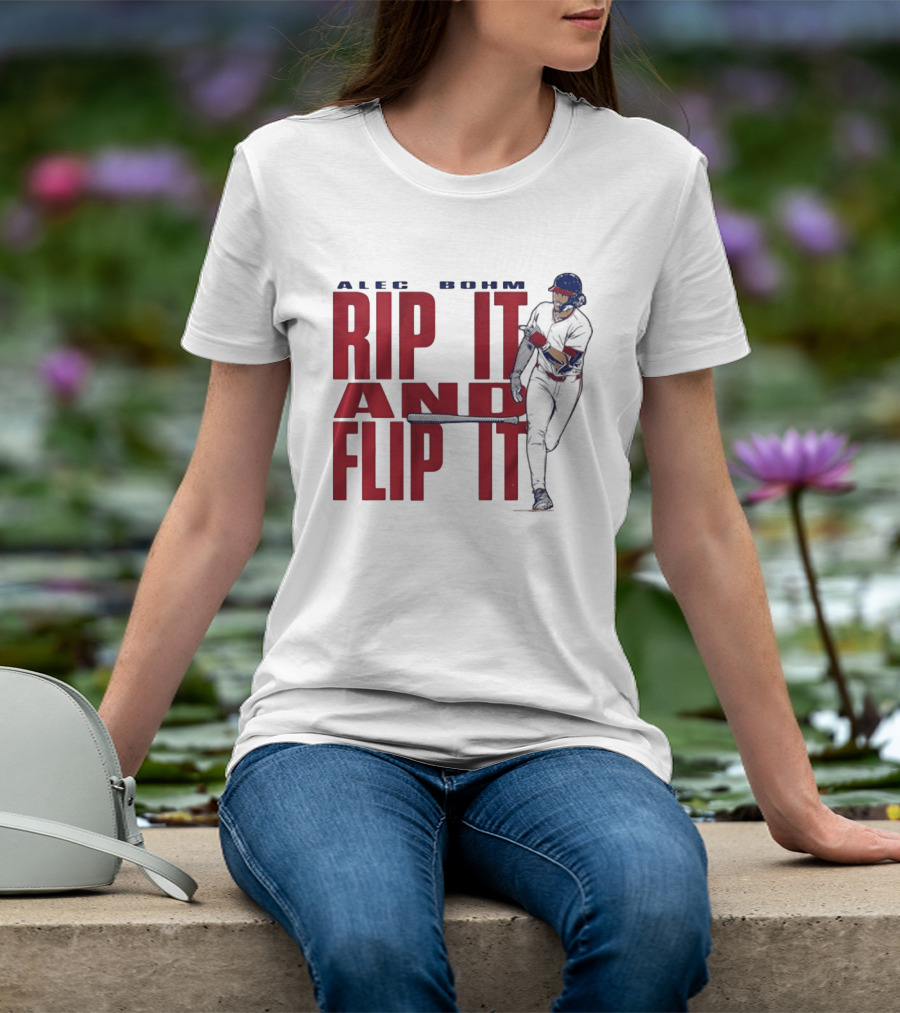 Philadelphia Phillies Alec Bohm Rip It And Flip It Baseball Player T-Shirt