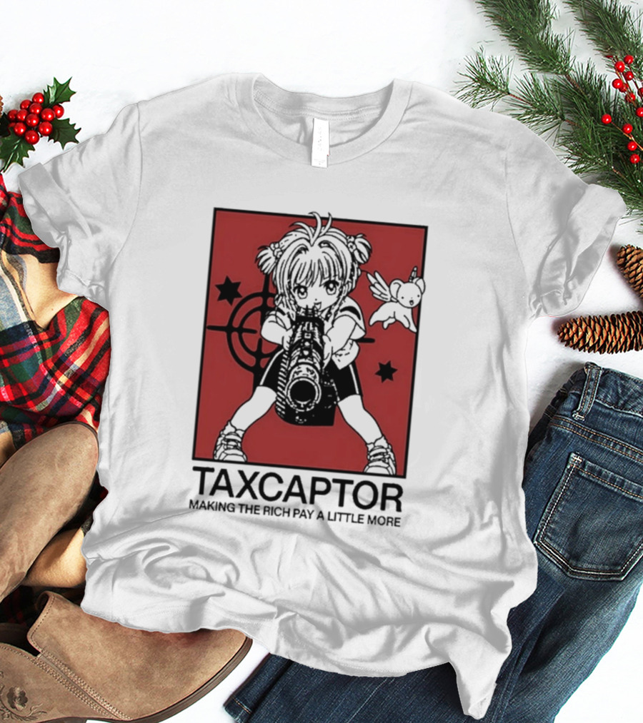 Sakura Cardcaptor Taxcaptor Making The Rich Pay A Little More Bold Anime Mashup T-Shirt