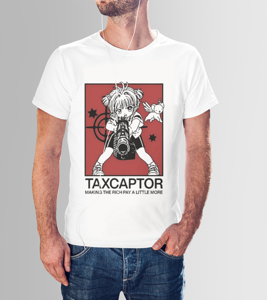 Sakura Cardcaptor Taxcaptor Making The Rich Pay A Little More Bold Anime Mashup T-Shirt