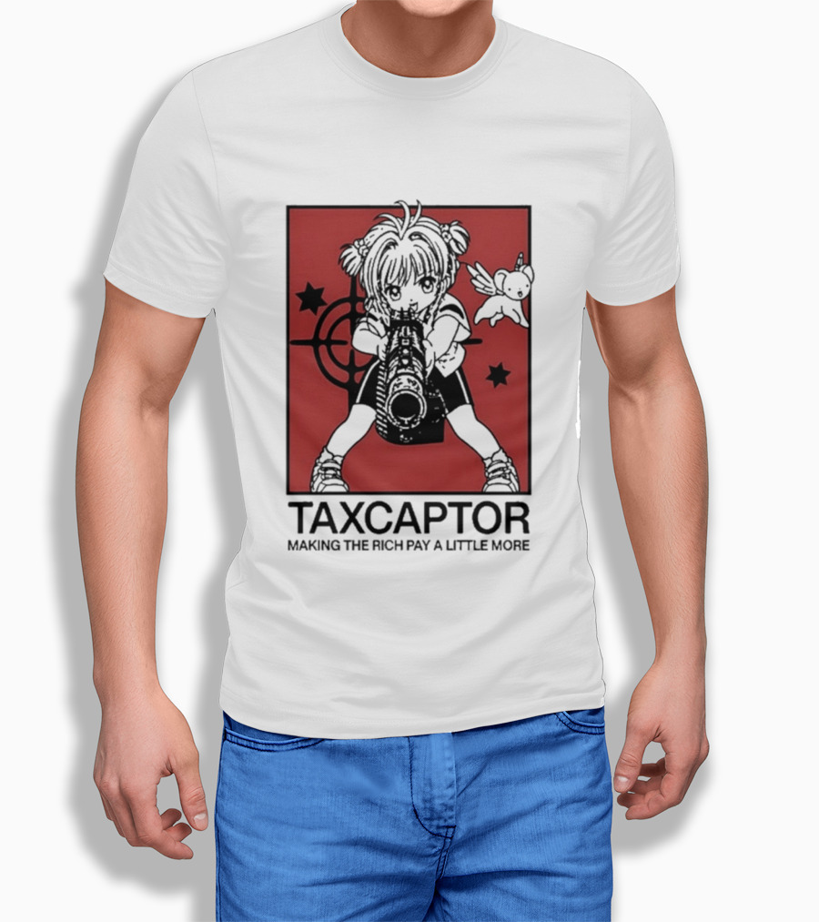 Sakura Cardcaptor Taxcaptor Making The Rich Pay A Little More Bold Anime Mashup T-Shirt