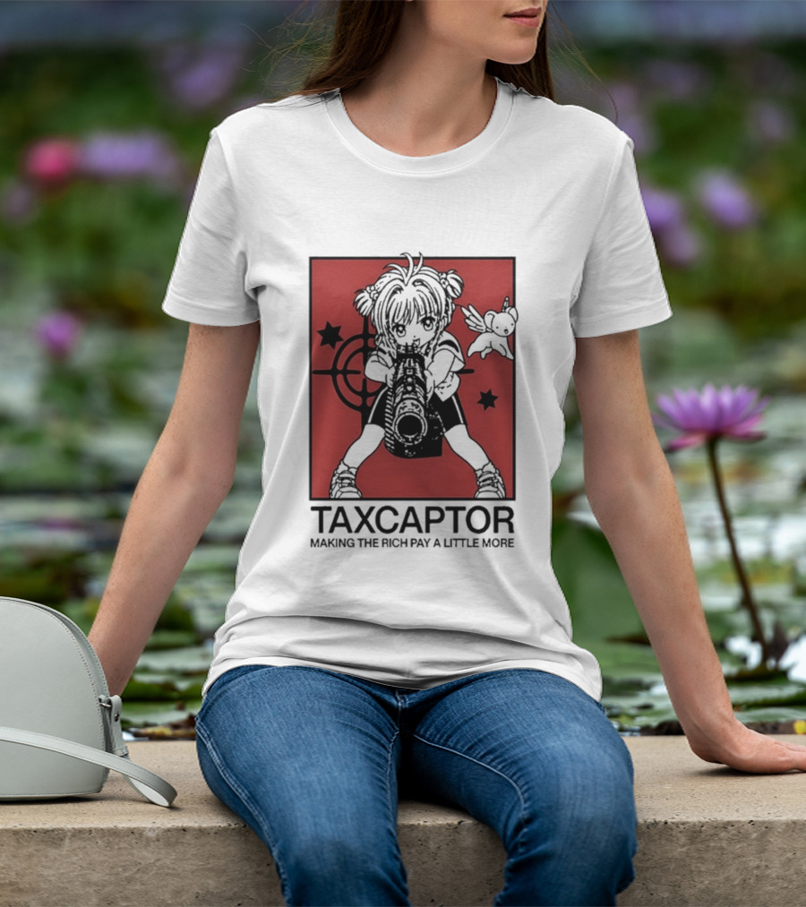 Sakura Cardcaptor Taxcaptor Making The Rich Pay A Little More Bold Anime Mashup T-Shirt