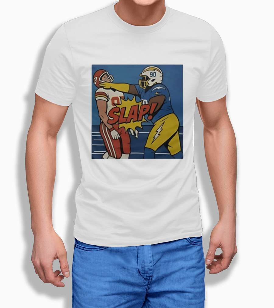 SLAP Teair Tart Hits Travis Kelce Helmets Chargers Chiefs Football T-Shirt