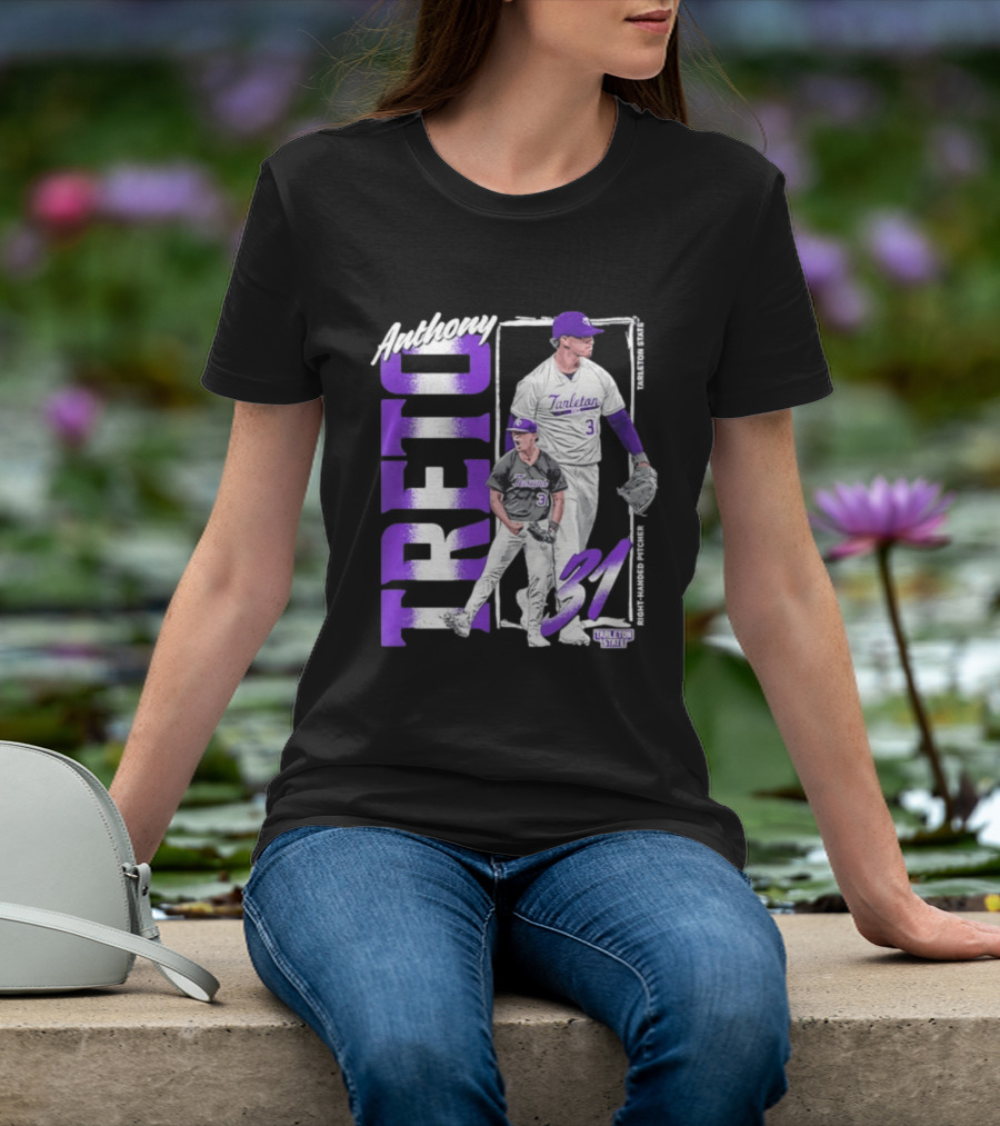 Anthony Treto 31 Tarleton State Baseball Pitcher T-Shirt