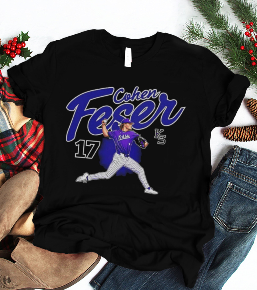 Cohen Feser 17 Kansas State Wildcats NCAA Player KS Baseball T-Shirt