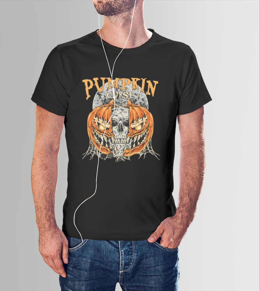 Pumpkin Curse Halloween Skull Horror Spooky T-Shirt
