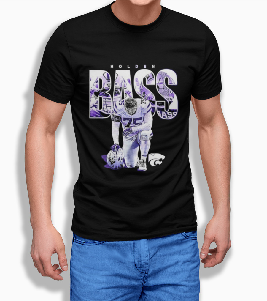 Holden Bass 75 Kansas State NCAA Football Stamped Show Respect T-Shirt