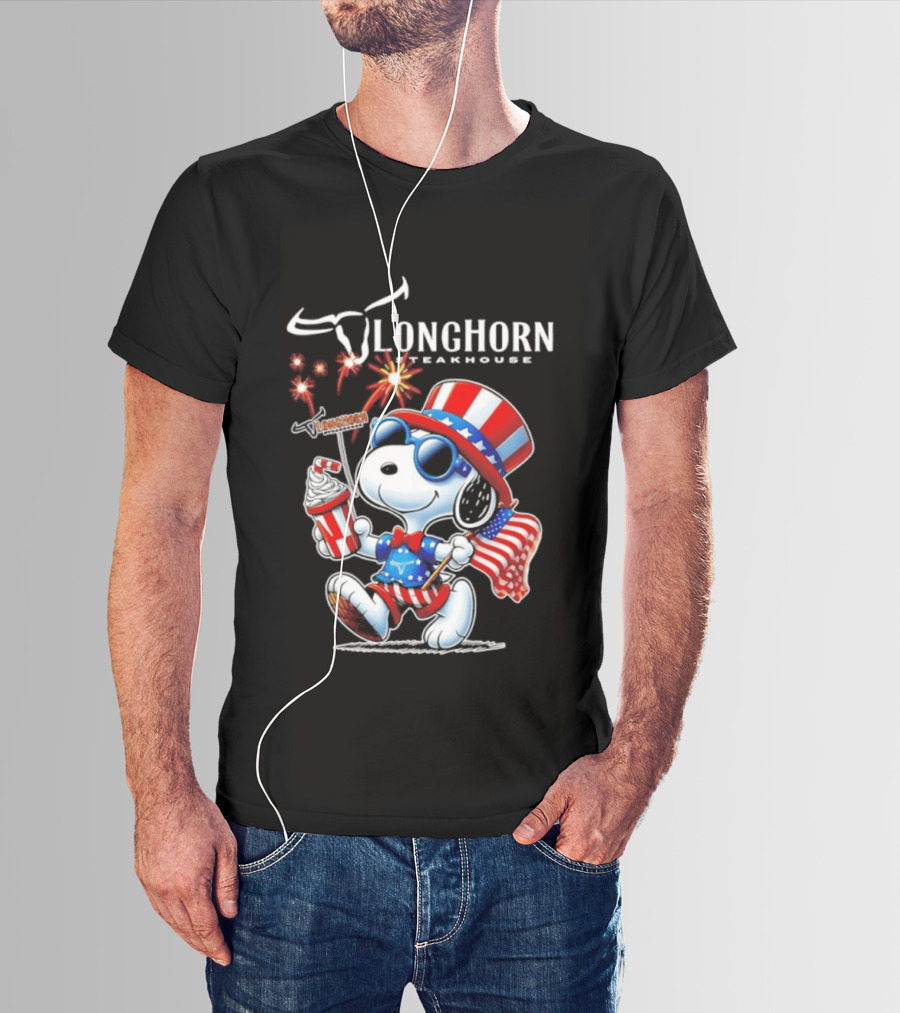 Snoopy Longhorn Steakhouse USA 1776 2026 250th Anniversary Celebration T-Shirt