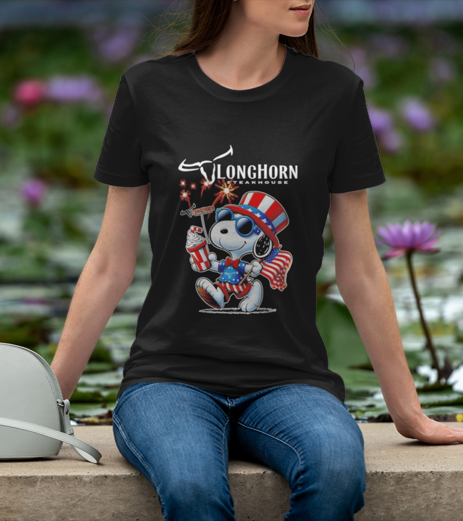 Snoopy Longhorn Steakhouse USA 1776 2026 250th Anniversary Celebration T-Shirt