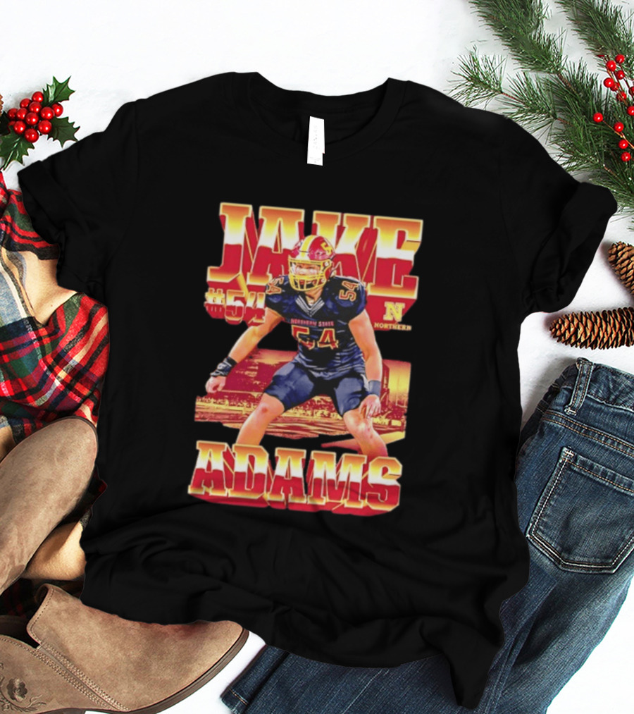 Jake Adams 54 Northern State University NCAA Football Player Number T-Shirt