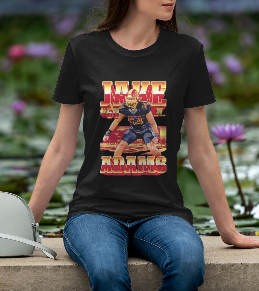 Jake Adams 54 Northern State University NCAA Football Player Number T-Shirt