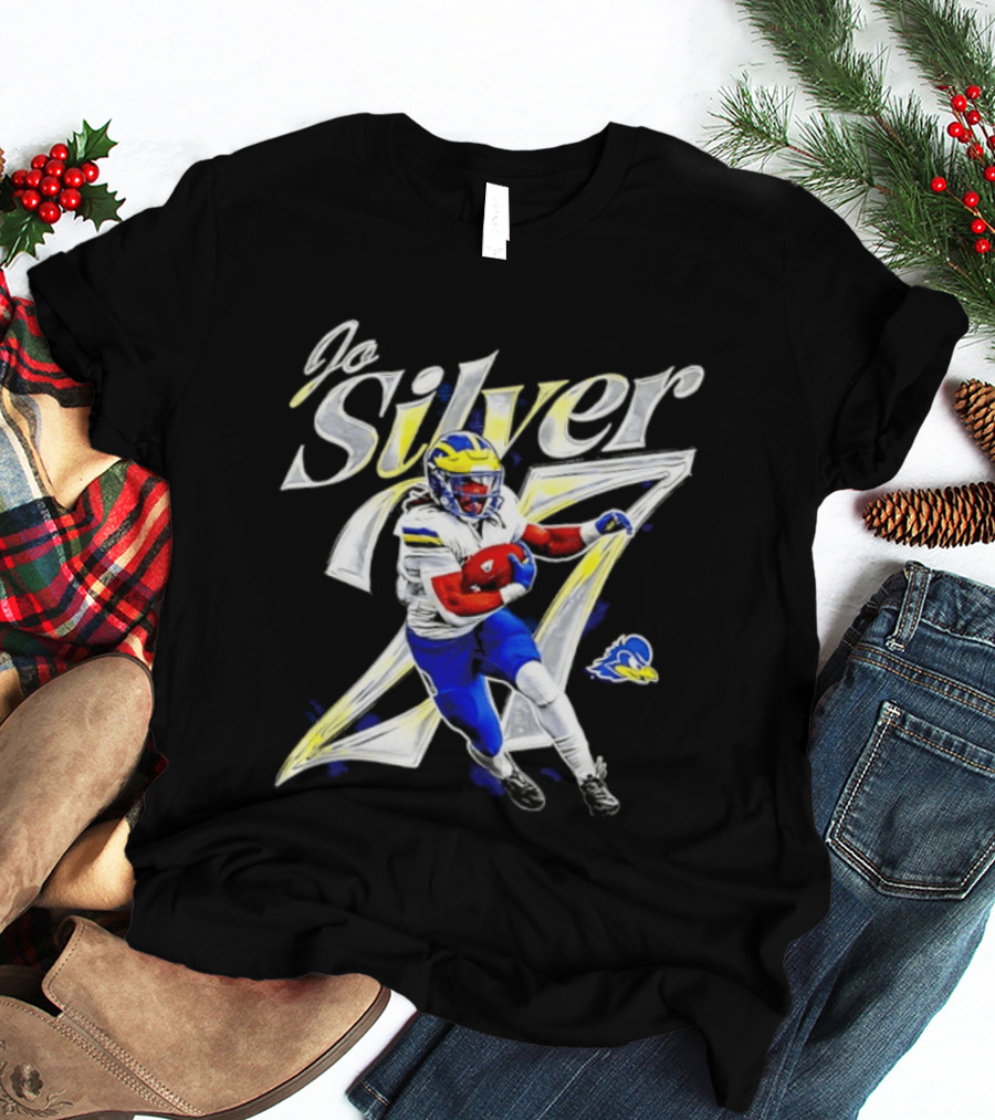Jo Silver 27 Delaware Blue Hens Football Player NCAA T-Shirt