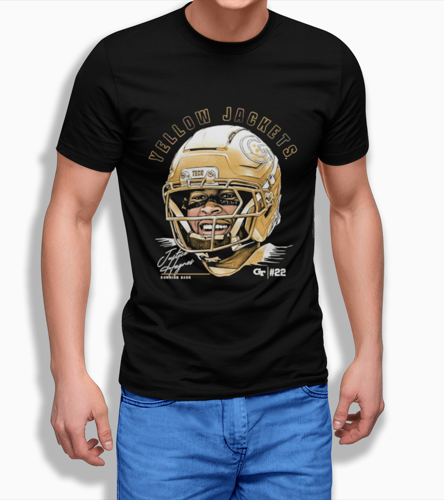 Georgia Tech Yellow Jackets Justice Haynes Running Back 22 Football T-Shirt