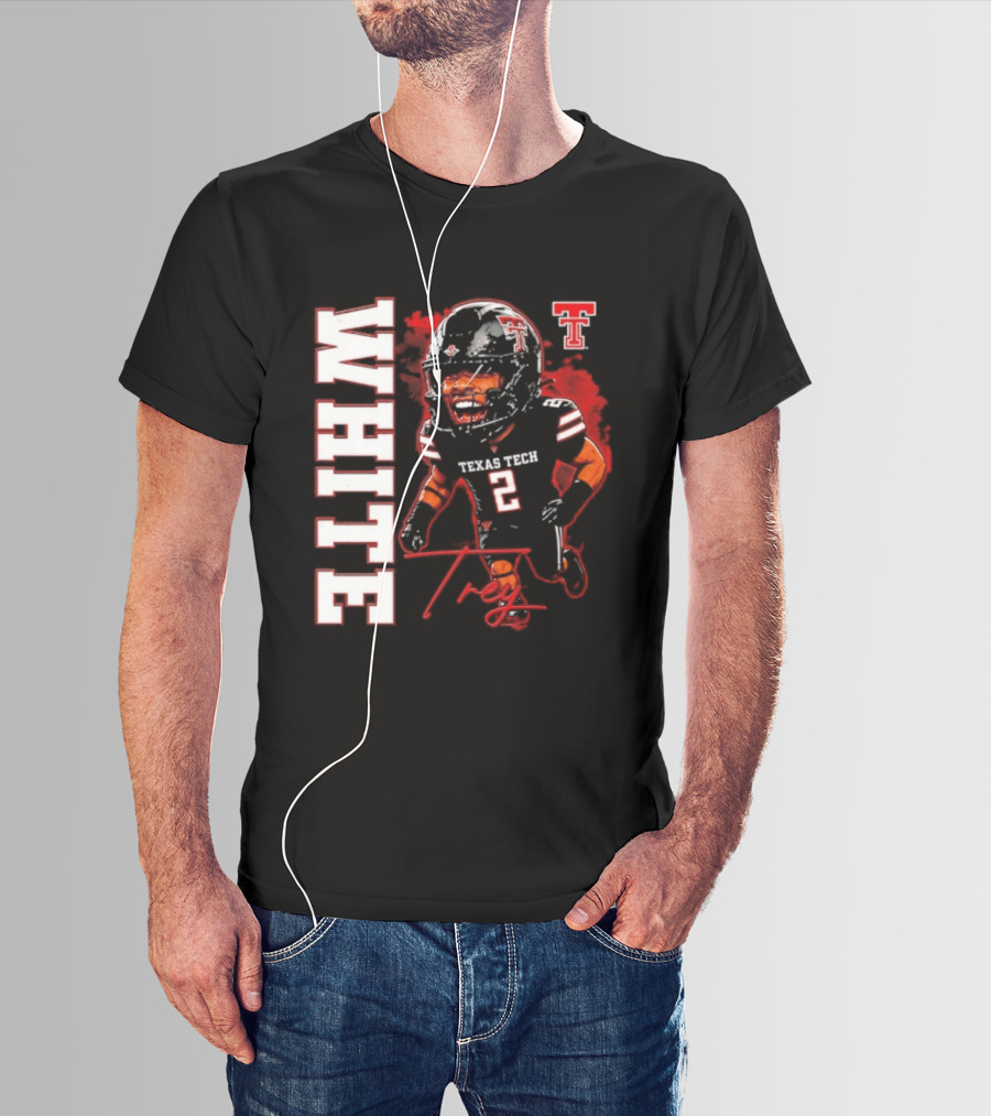 Texas Tech Red Raiders Trey White 2 NCAA Football Caricature T-Shirt