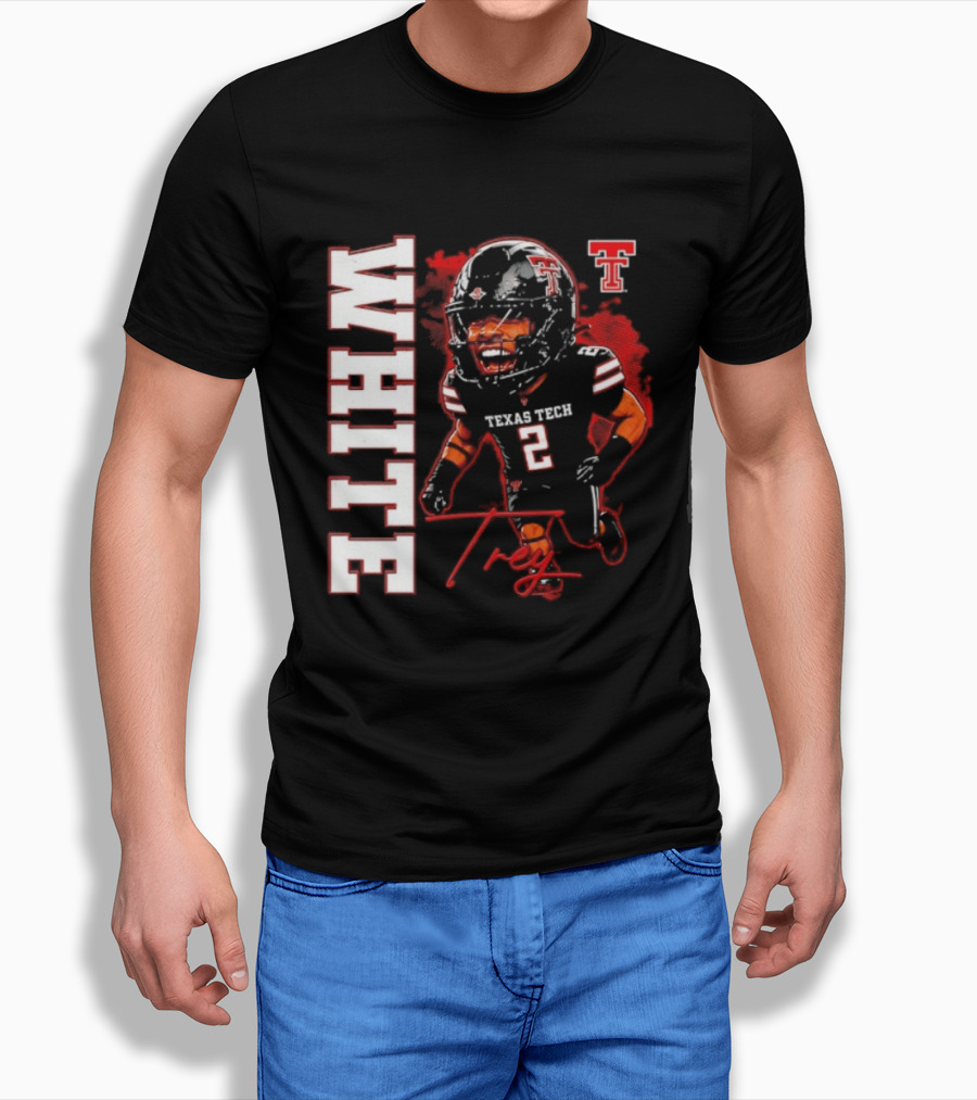 Texas Tech Red Raiders Trey White 2 NCAA Football Caricature T-Shirt