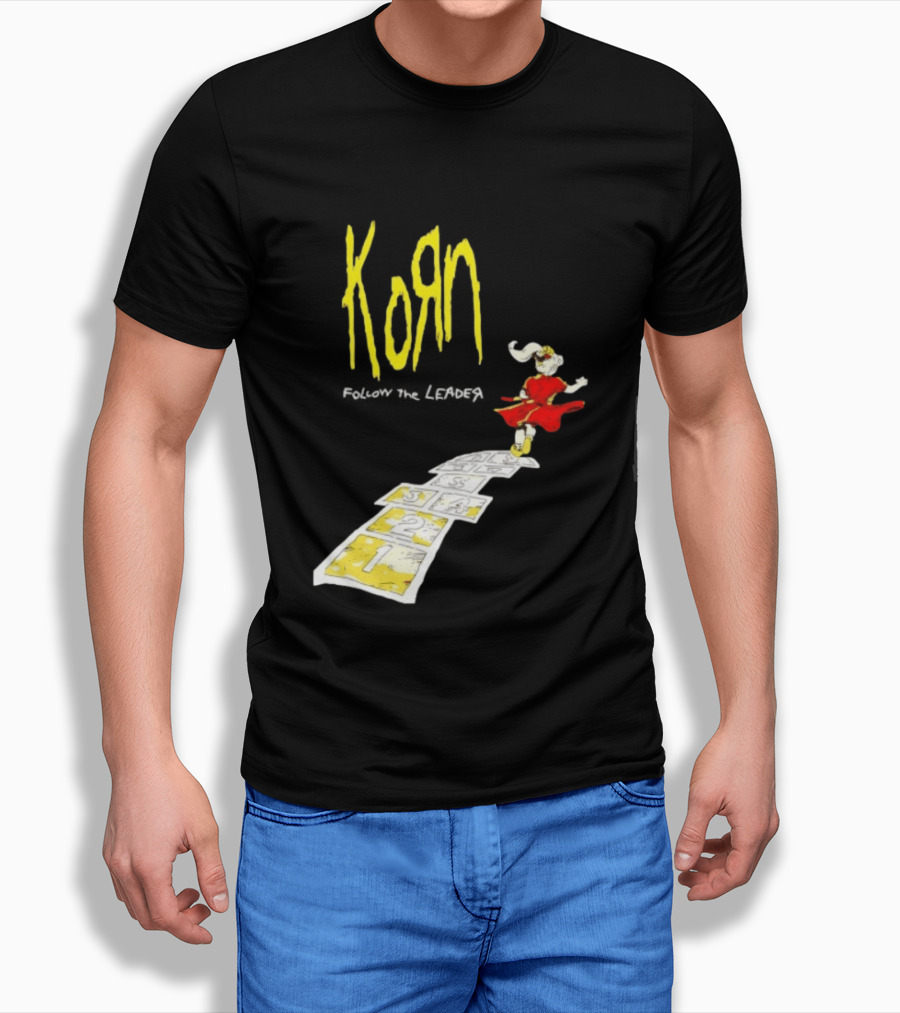 Korn Follow The Leader Nu Metal Band Hopscotch Cover T-Shirt