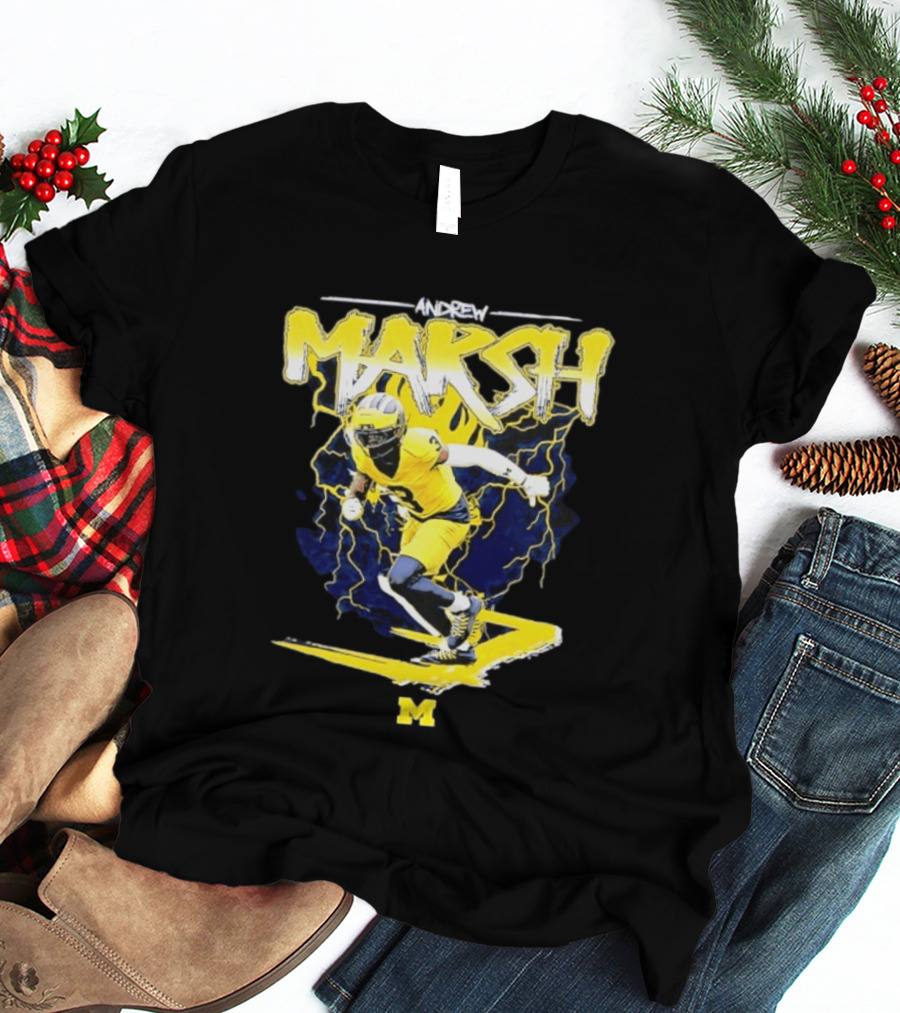 Andrew Marsh 3 Michigan Wolverines Football Player NCAA T-Shirt