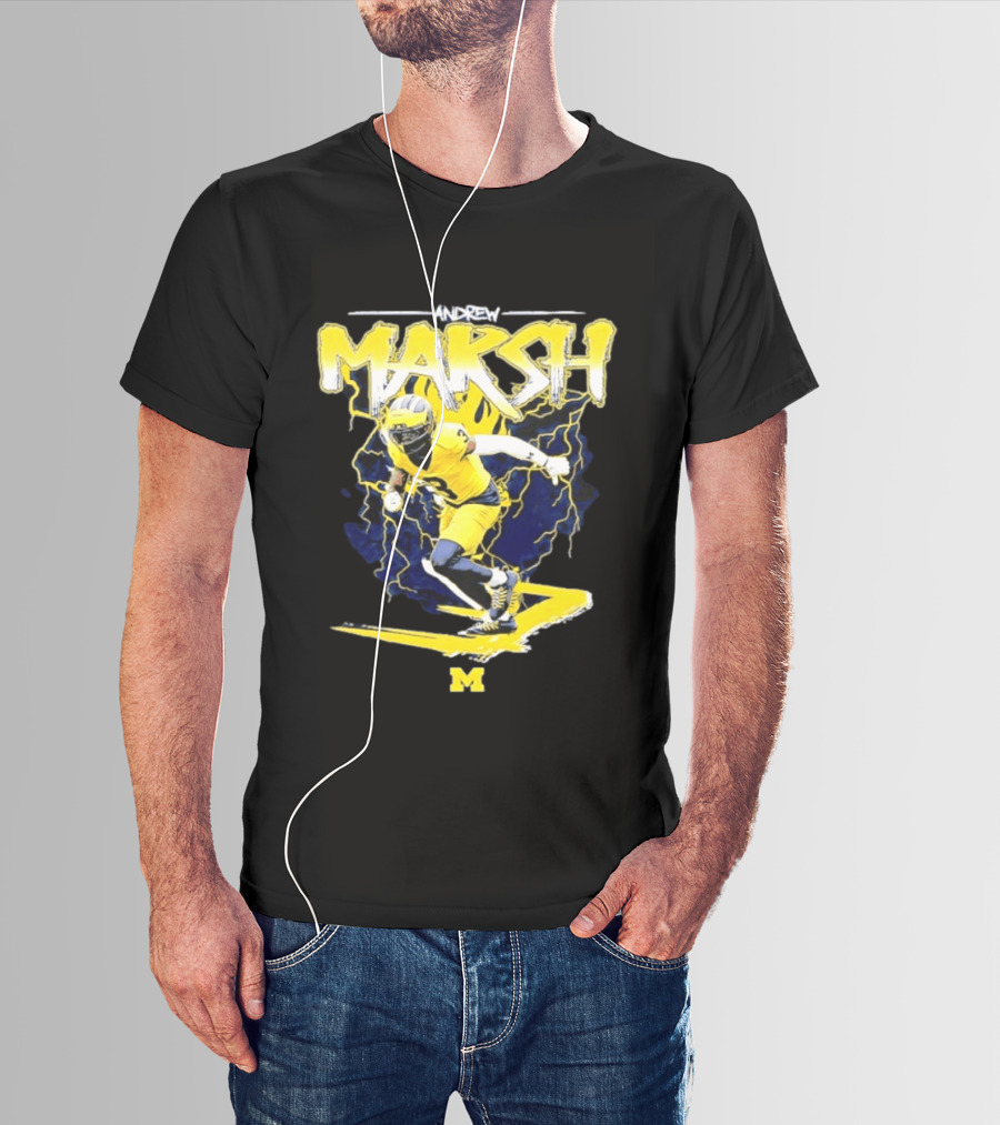 Andrew Marsh 3 Michigan Wolverines Football Player NCAA T-Shirt