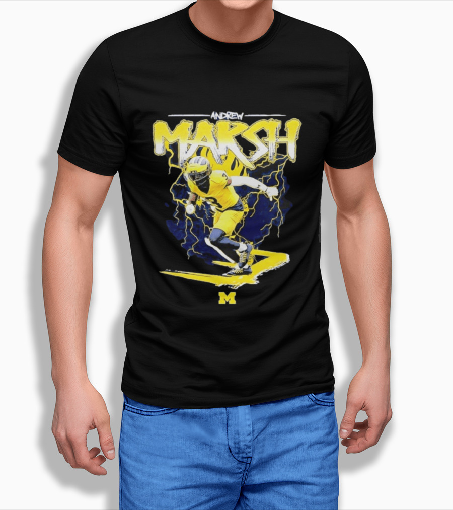 Andrew Marsh 3 Michigan Wolverines Football Player NCAA T-Shirt