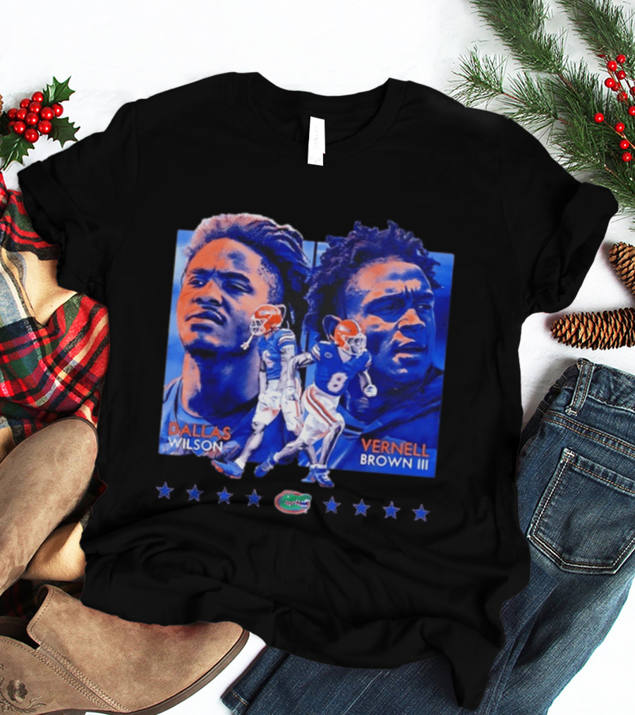Dallas Wilson Vernell Brown III Florida Gators NCAA Football Player Portraits T-Shirt