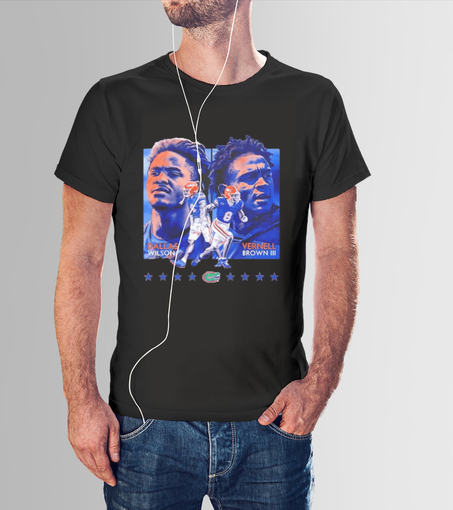 Dallas Wilson Vernell Brown III Florida Gators NCAA Football Player Portraits T-Shirt