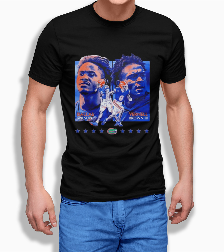 Dallas Wilson Vernell Brown III Florida Gators NCAA Football Player Portraits T-Shirt