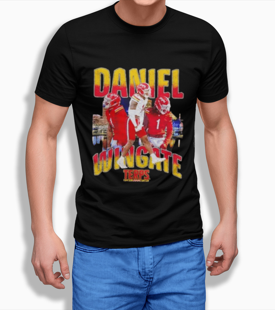 Daniel Wingate Terps No 1 Maryland Football Collage T-Shirt