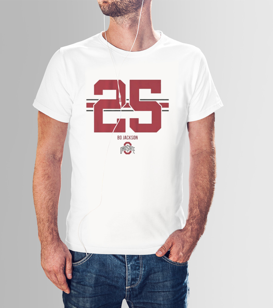 Bo Jackson 25 Ohio State Buckeyes NCAA Football T-Shirt