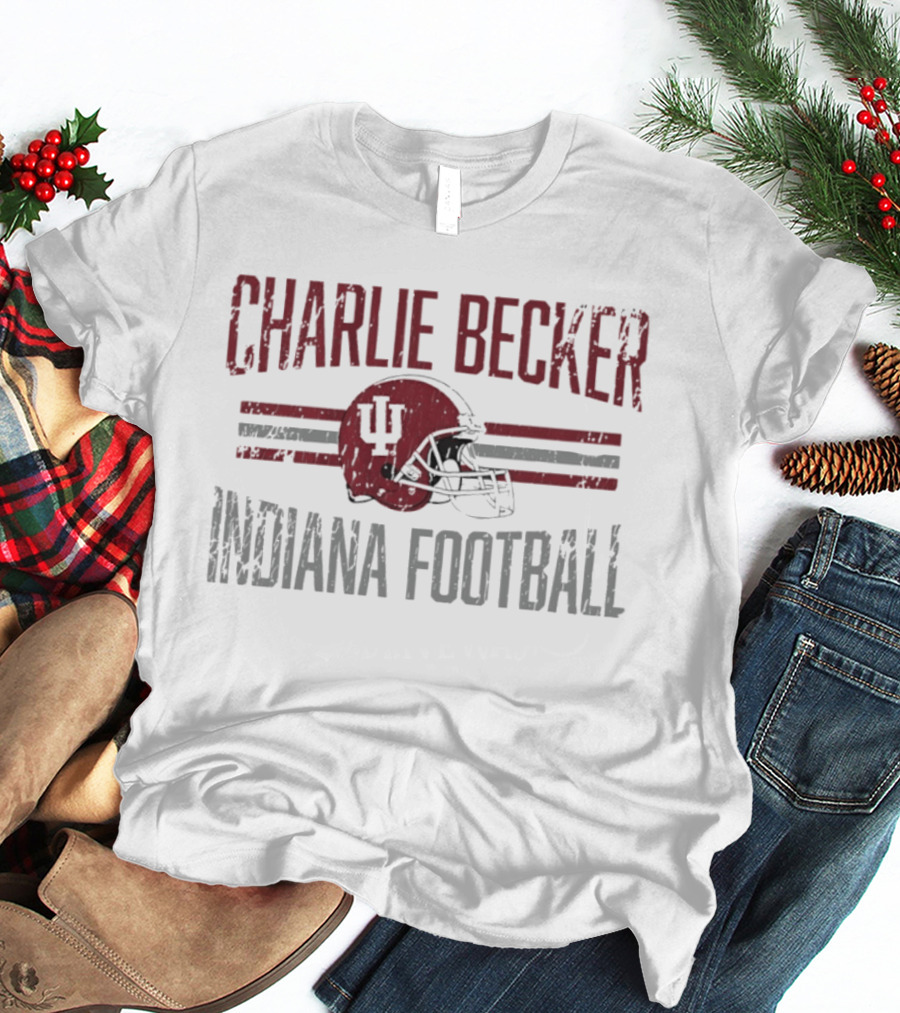 Charlie Becker Indiana Hoosiers Football Helmet Hero NCAA T-Shirt