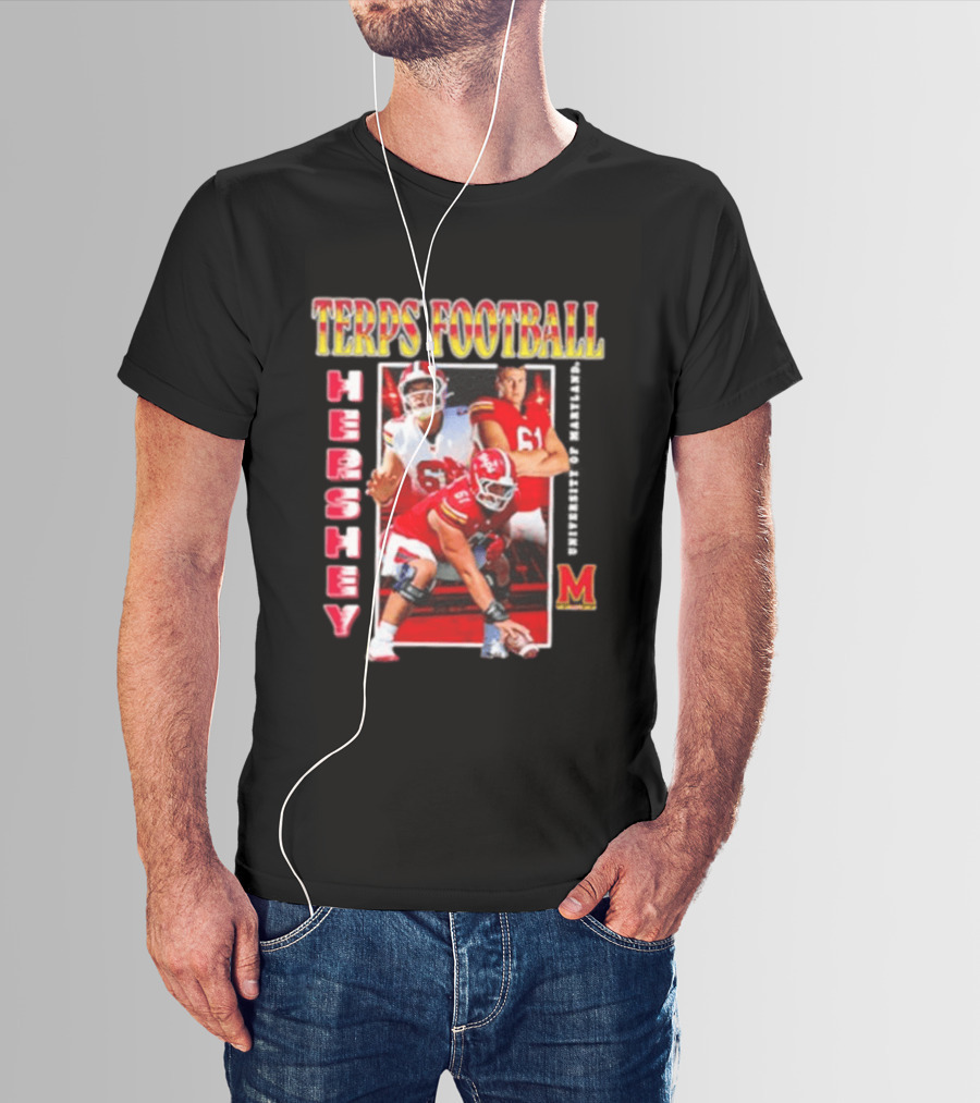 Terps Football Hershey University Of Maryland No 61 T-Shirt