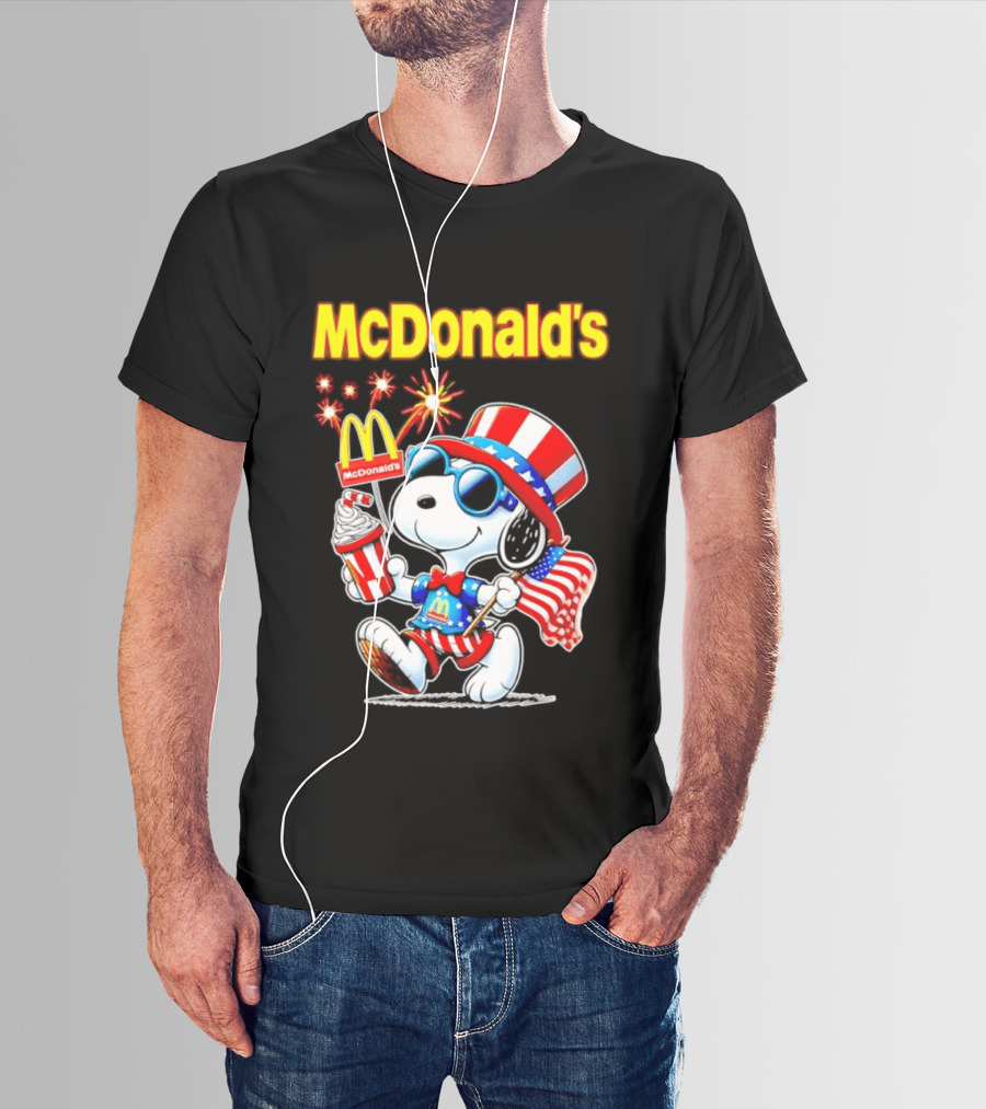 Snoopy McDonald's American Celebration 1776 2026 250th Anniversary Patriotic T-Shirt
