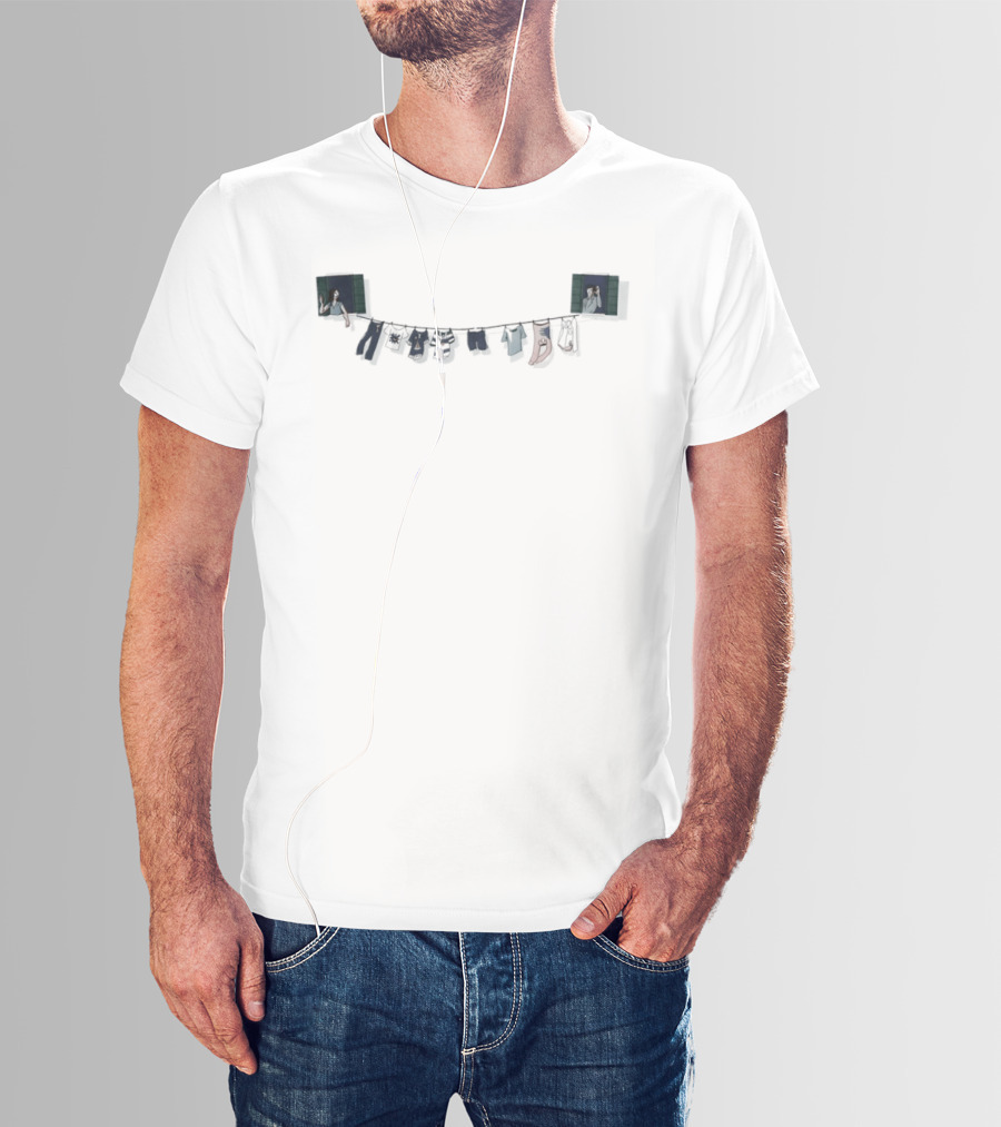 Colorful Our Washing Line Laundry Hanging T-Shirt