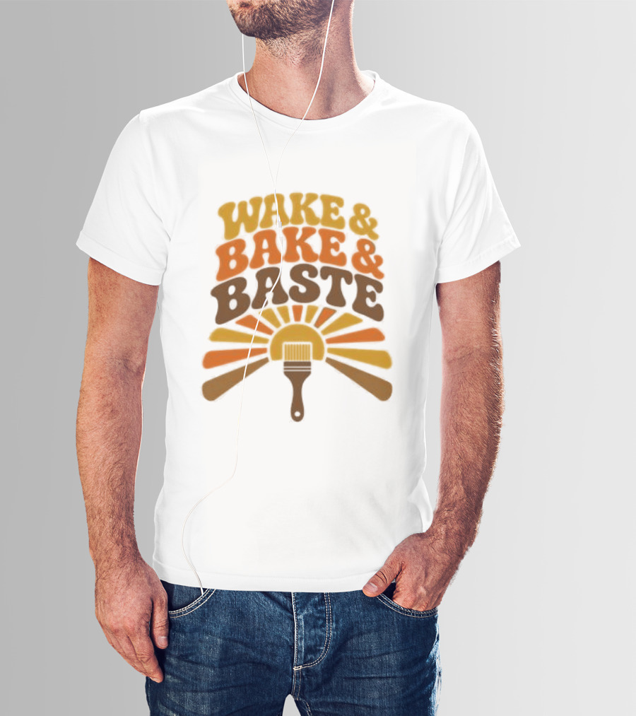 Wake And Bake And Baste With Sunrise Spatula Cooking T-Shirt