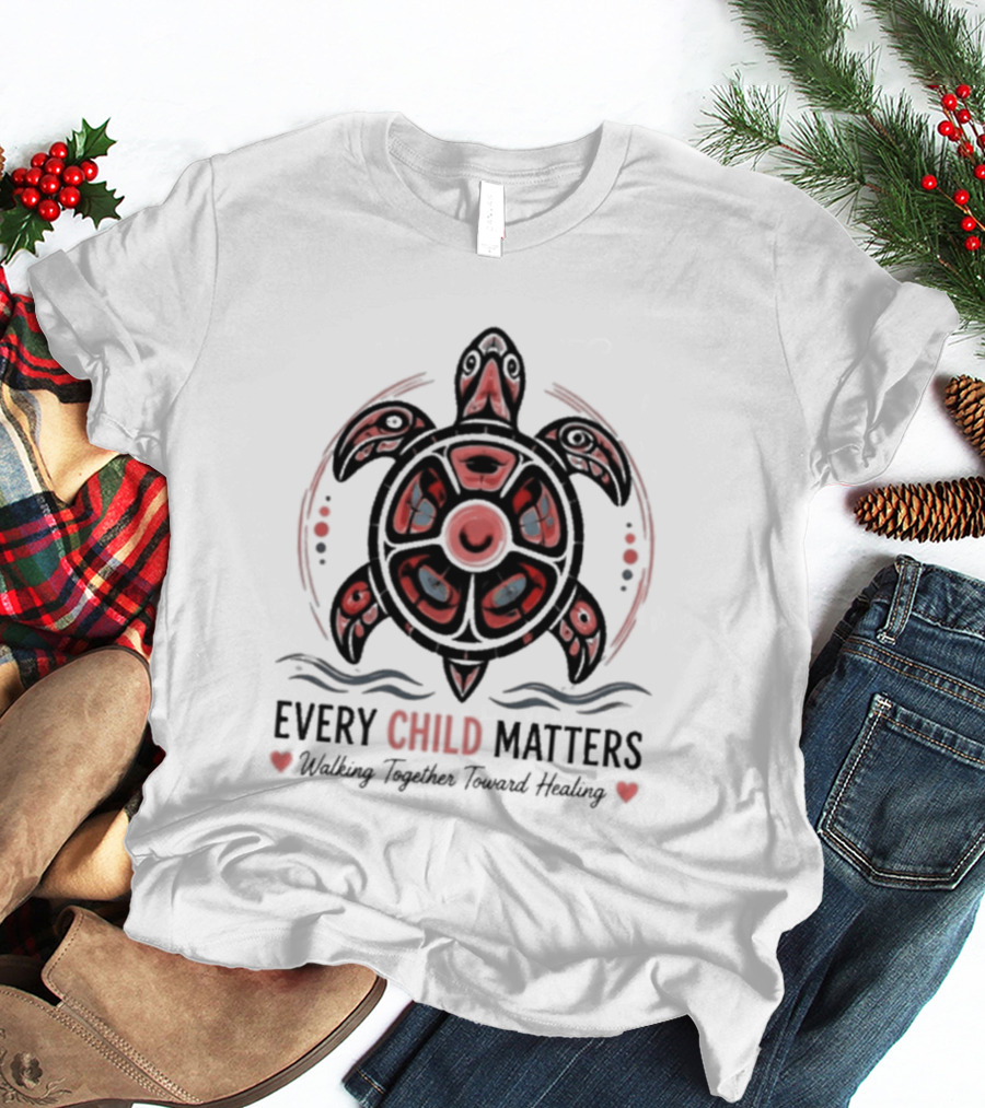 Every Child Matters Turtle Walking Together Toward Healing Indigenous T-Shirt