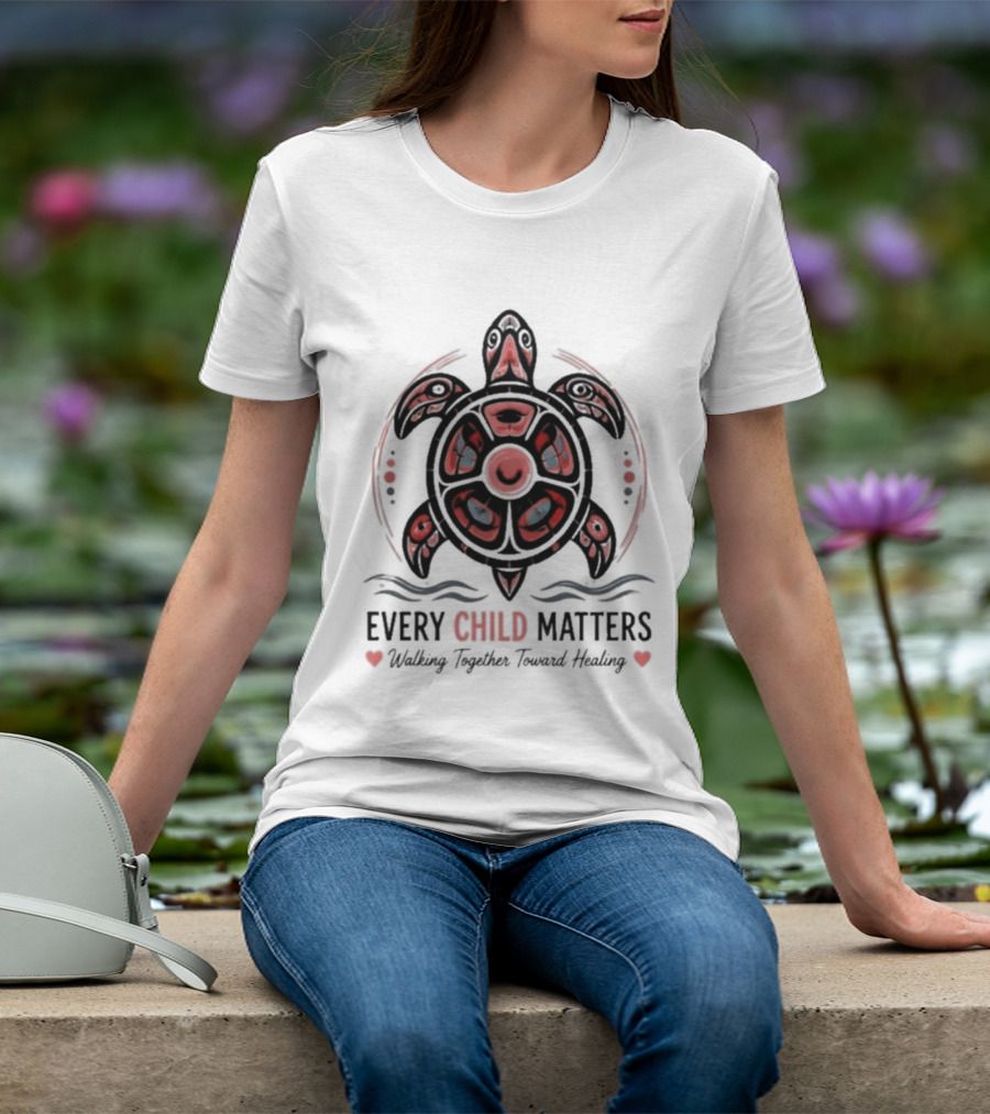 Every Child Matters Turtle Walking Together Toward Healing Indigenous T-Shirt