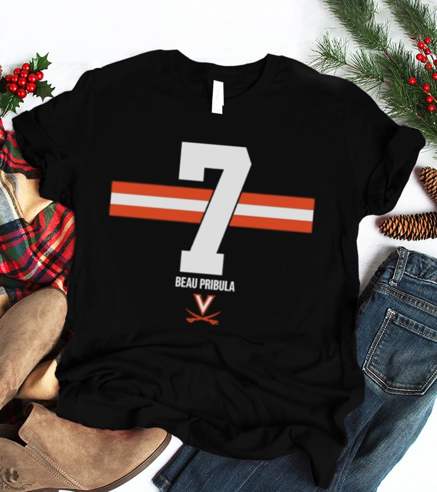 Beau Pribula 7 Virginia Cavaliers NCAA Football Number Seven T-Shirt
