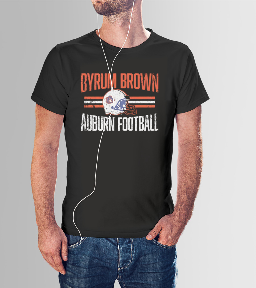 Byrum Brown Auburn Football NCAA Tigers Helmet Hero T-Shirt