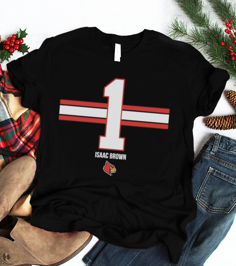Isaac Brown 1 Louisville Cardinals NCAA Football Number T-Shirt
