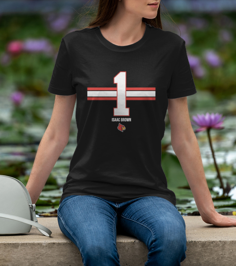 Isaac Brown 1 Louisville Cardinals NCAA Football Number T-Shirt