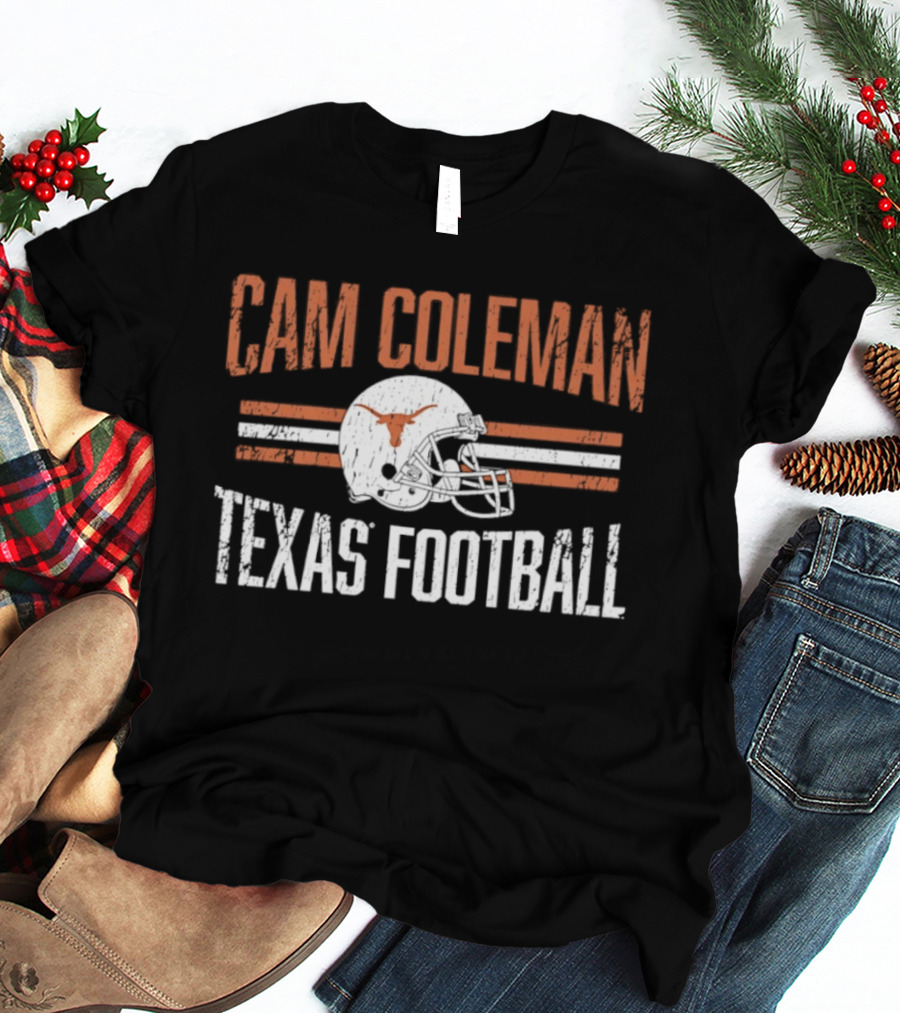 Cam Coleman Texas Longhorns NCAA Football Helmet Hero Texas Football T-Shirt